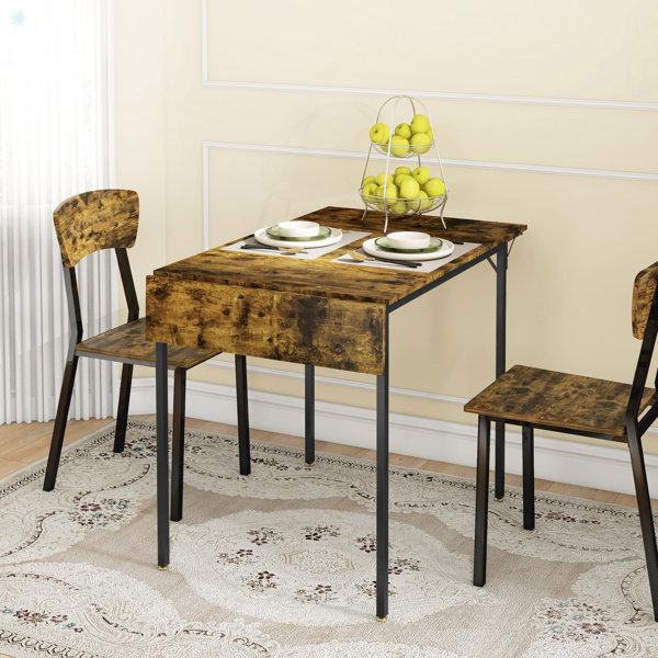 17 Stories Kipley Industrial Folding Dining Table for 2 to 4, Space ...